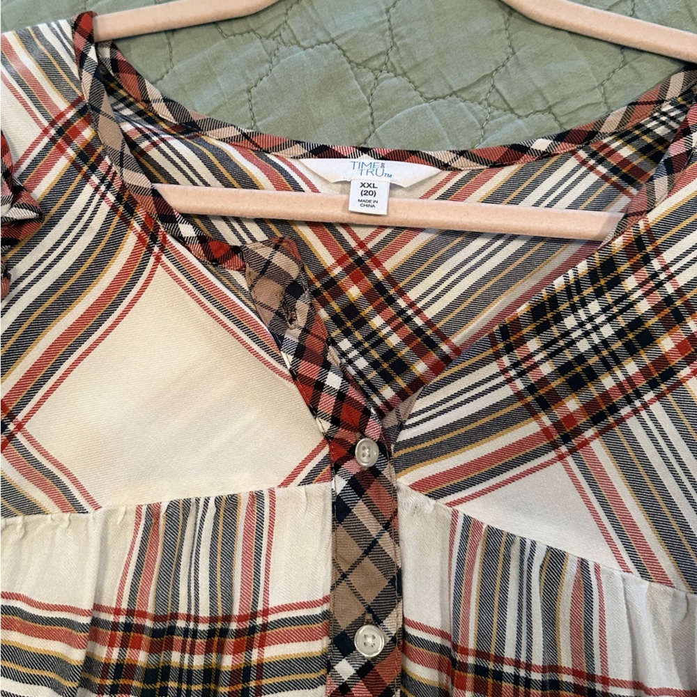 Plaid Ruffle Blouse - Picture 4 of 5